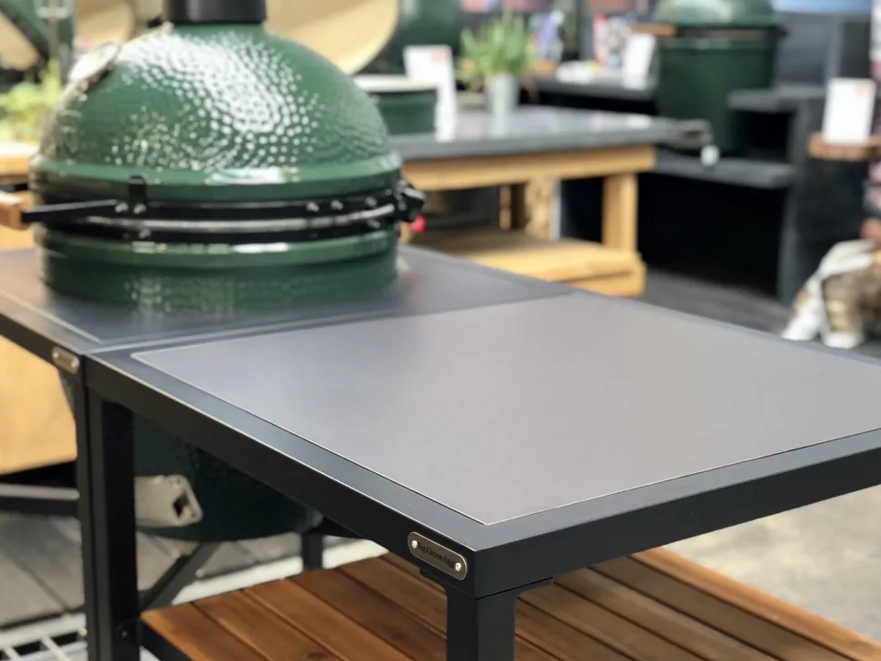Dekton natuursteen wasbak insert antraciet – Modular Outdoor Workspace – Big Green Egg