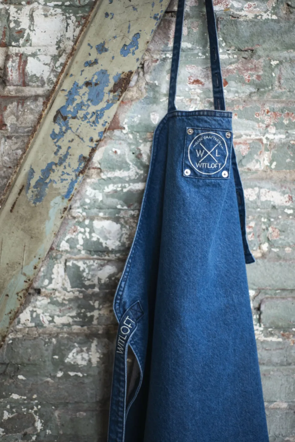 Denim schort blauw Witloft