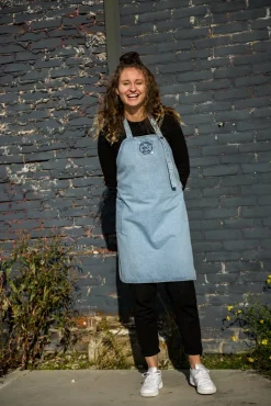 Denim schort lichtblauw Witloft