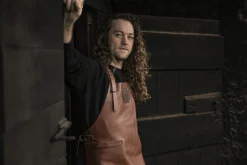 Leren buffalo schort Cognac Witloft