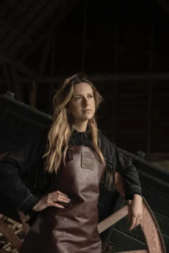 Leren buffalo schort ruby Witloft