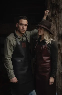 Leren buffalo schort ruby Witloft